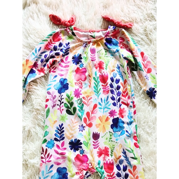 Like New Penelope Plumm 🍑 Puff & Dark Orange Floral Knot Playsuit 2T | Adorable - Picture 9 of 9